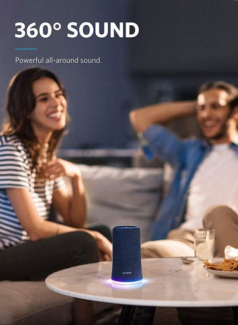 Anker - tooth Speaker Soundcore Flare Wireless With 360&deg; Sound Blue