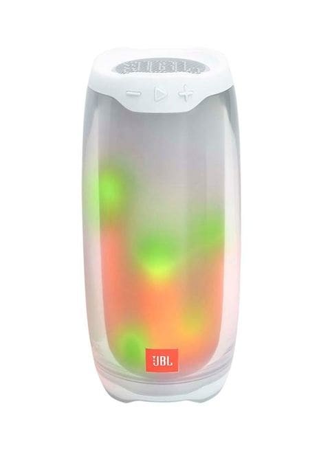 JBL Pulse 4 Portable Bluetooth Speaker with 360 degrees LED lights, White