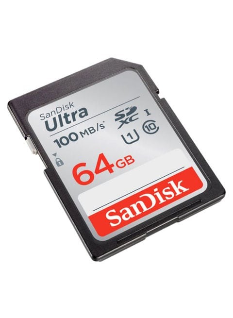 SanDisk - Ultra SDXC Memory Card 64GB Black/Grey