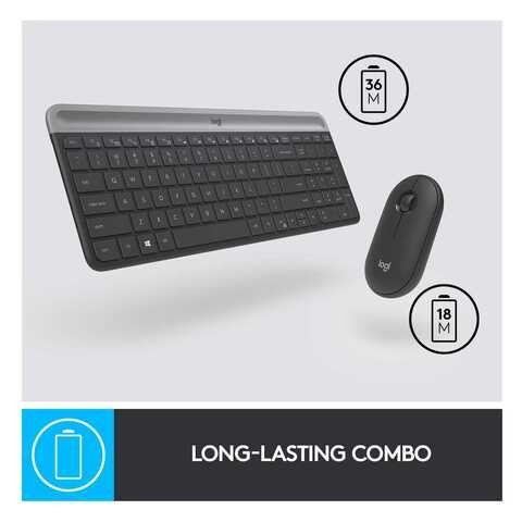 Logitech Slim Wireless Keyboard Mk470 + Wireless Mouse