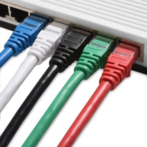 5-Color Combo Snagless Short Cat6 Ethernet Cable (Cat6 Cable, Cat 6 Cable) 3 ft -- 1M