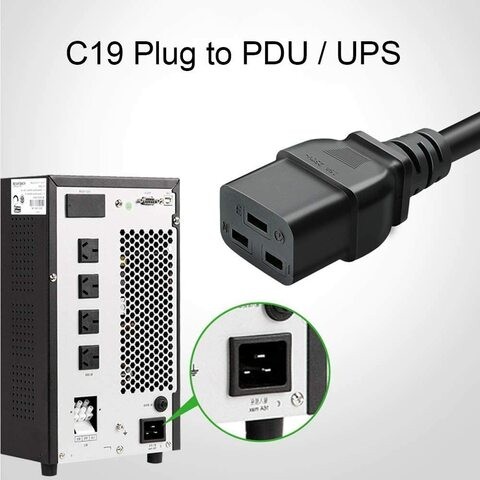 1.5 Meters C19 Power Cable UK Mains Plug to IEC 320 C19 Extension Cord Leads