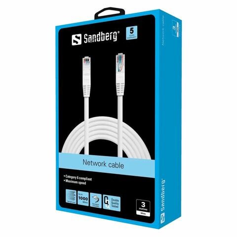 Sandberg Network Cable UTP Cat6 3m White