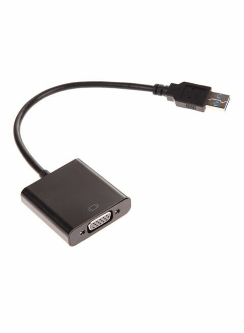 USB 3.0 To VGA Video Graphic Card Display External Cable Adapter Black
