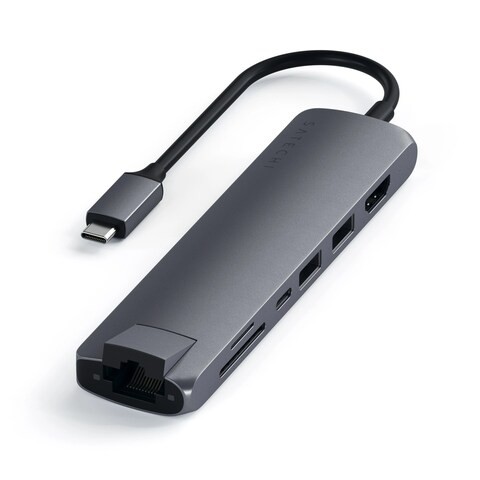 Satechi - Type-C Slim Multiport with Ethernet Adapter - Space Gray