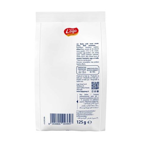 Lago Mini Party Cocoa Wafer Sugarfree 125g