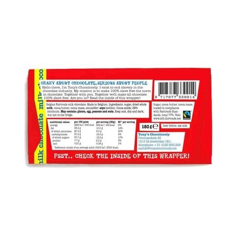 Tony&#39;s Chocolonely Milk Chocolate 50g