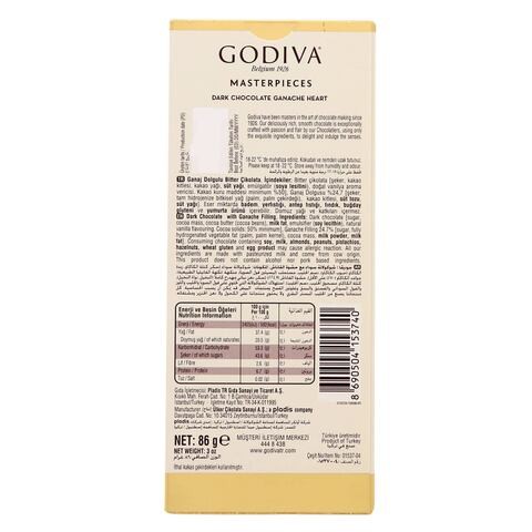 Godiva Masterpieces Ganache Heart Dark Chocolate 86g