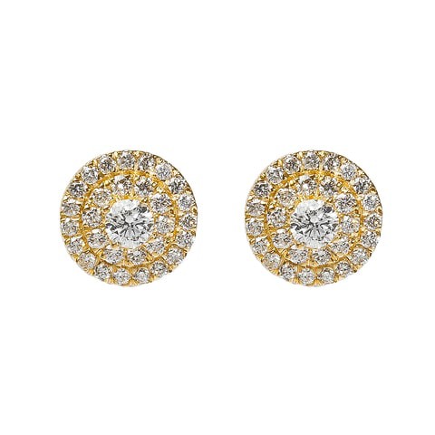 18k SOLITAIRE  QUARTER CARAT DIAMOND EARRING 0.5 CTS-Yellow Gold