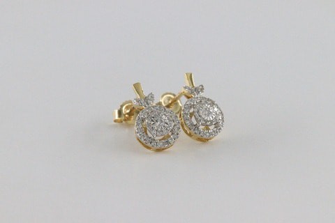 18k ILLUSION DIAMOND EARRING 0.29 CTS-White Gold