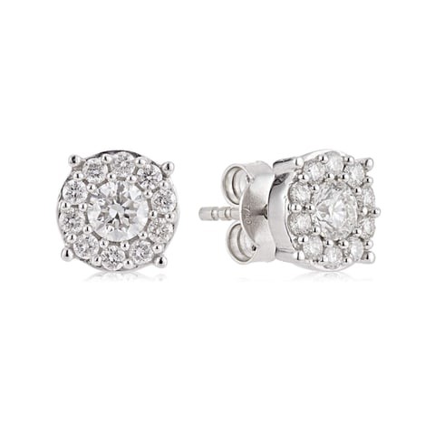 18k ILLUSION DIAMOND EARRING 0.87 CTS-White Gold