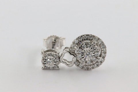 18k ILLUSION DIAMOND EARRING 0.43 CTS-White Gold