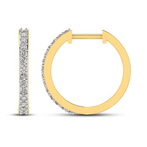 18k ILLUSION DIAMOND EARRING 0.25 CTS-Yellow Gold