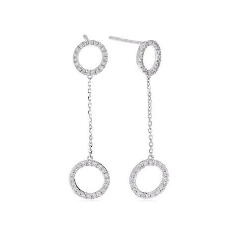 18k ILLUSION DIAMOND EARRING 0.38 CTS-White Gold