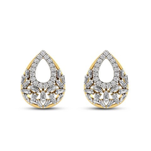 18k ILLUSION DIAMOND EARRING 0.42 CTS-White Gold