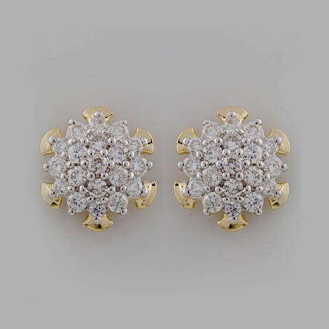 18k NAKSHATRA DIAMOND EARRING 0.36 CTS-Yellow Gold