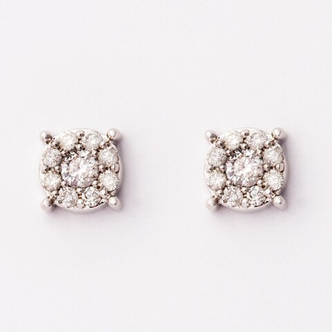 18k ILLUSION DIAMOND EARRING 0.48 CTS-White Gold