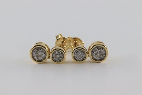 18k ILLUSION DIAMOND EARRING 0.2 CTS-White Gold