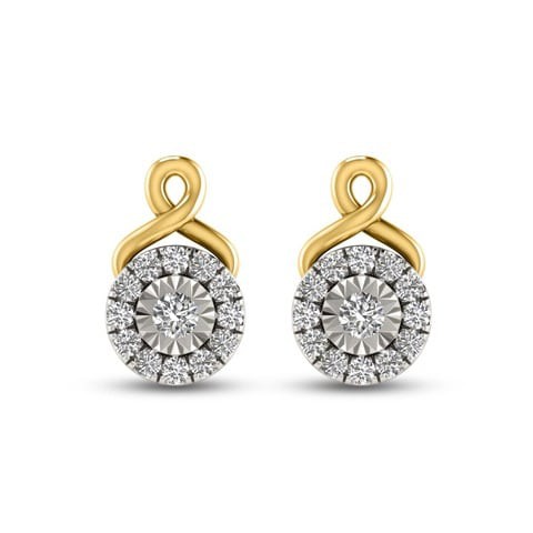 18k MIRACLE DIAMOND EARRING 0.09 CTS-Yellow Gold