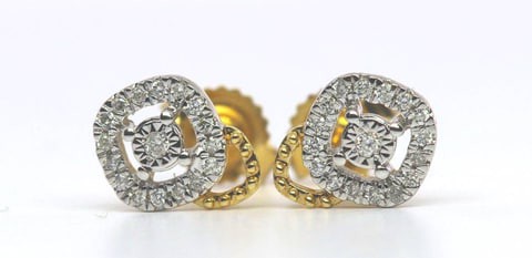 18k MIRACLE DIAMOND EARRING 0.08 CTS-Yellow Gold