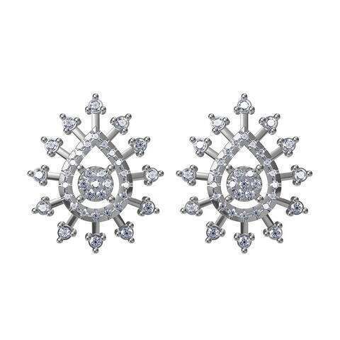 18k ILLUSION DIAMOND EARRING 0.29 CTS-Yellow Gold