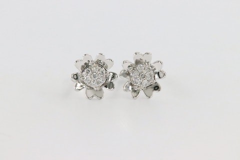 18k ILLUSION DIAMOND EARRING 0.16 CTS-White Gold