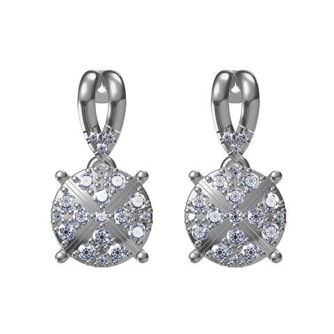 18k ILLUSION DIAMOND EARRING 0.28 CTS-Yellow Gold