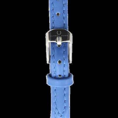 Alfred Sung - Women&#39;s Silhouette Analog Watch AS2002SL-2B2 | Blue colour | Genuine Leather | Water Resistant