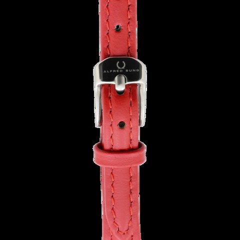 Alfred Sung - Women&#39;s Silhouette Analog Watch AS2003SL-4A7 | Red colour | Genuine Leather | Water Resistant