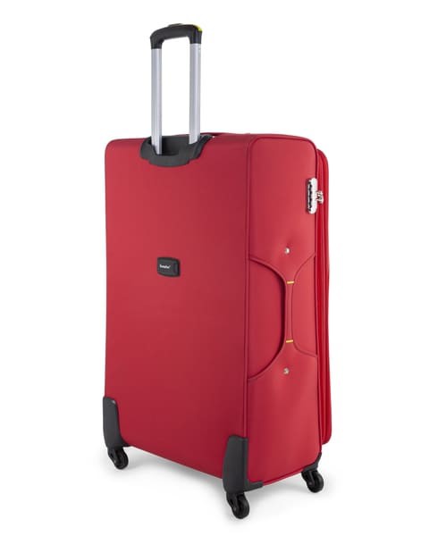 Senator Brand Softside Small Check-in Size 65 Centimeter (24 Inch) 4 Wheel Spinner Luggage Trolley in Red Color LL032-24_RED