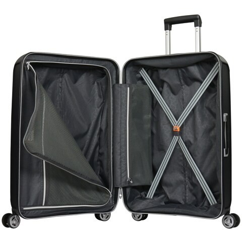 Eminent Brand Hardsided PP Medium Check-In Size 76 Centimeter (28 Inch) 4 Twin-Wheel Spinner Luggage Trolley in Black Color B0002-28_BLK