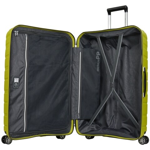 Eminent Brand Hardsided PP Small Check-In Size 66 Centimeter (24 Inch) 4 Twin-Wheel Spinner Luggage Trolley in Chartreuse Color B0011-24_GRN