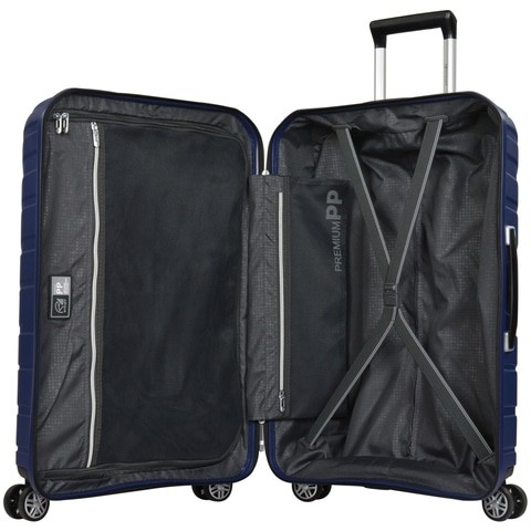 Eminent Brand Hardsided PP Small Check-In Size 66 Centimeter (24 Inch) 4 Twin-Wheel Spinner Luggage Trolley in Dark Blue Color B0011-24_DBL