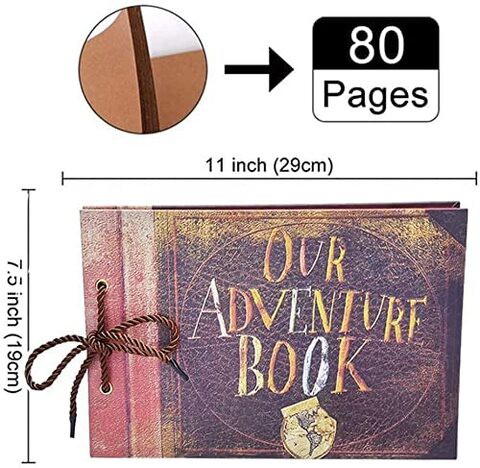 Doreen Our Adventure Book Set Handmade DIY Family Scrapbook Photo Album Expandable 11.6 x 7.5 Inches 80 Pages（GC1134A）