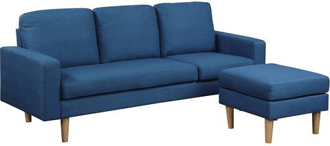 HomeCanvas Studio Luxe L-Shaped Sectional Sofa w/Reversible Chaise - 194x75x84cm Royal Blue