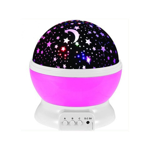 Generic - Starry Lights LED Projector Star Moon Night Light Sky Rotating Battery Operated Bedroom Nightlight Lamp for Kids Baby Gifts,Pink