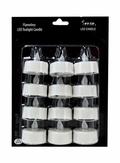 Generic 12-Piece Led Tealight Candle Set White