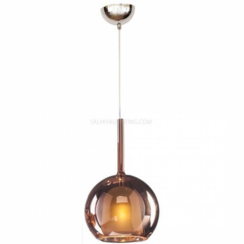 Indoor Jia Glass Pendant Light D1810 Small - Rose Gold / Gold Metal