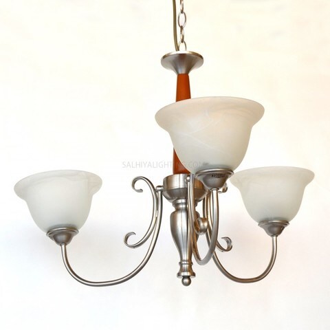 Uplight Chandelier 7017-3Arms-Satin Nickel