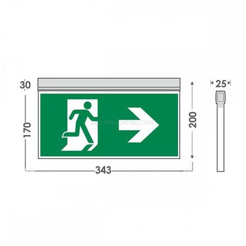 Olympia Emergency Luminar Eco Light Maintained Exit Sign MLD-34D/W - Green