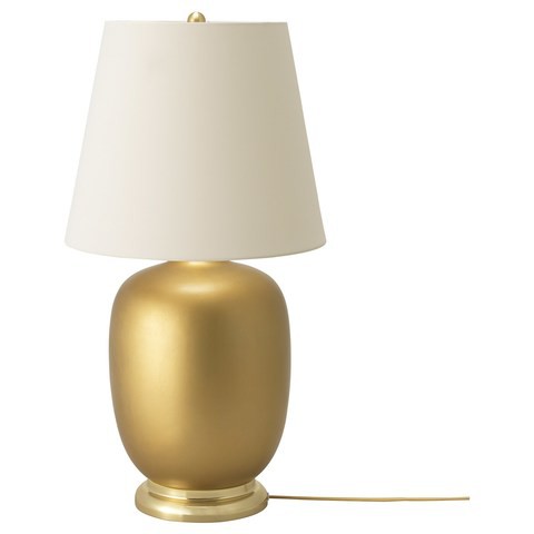 Skaft - Table Lamp, Ceramic Brass-Colour, White