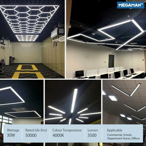 Megaman Gabio LED Pendant Louvre Linear Profile Light FLP70000V0/SV61 30W 4000K - Cool White