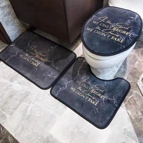 Toilet floor mat 3-piece bathroom carpet door mat 3-piece bathroom floor mat