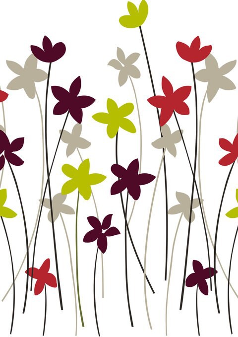 Borderflower Cherry  Blackout Roller Blinds W: 150cm H: 200cm