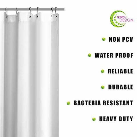 Creatov Design Shower Curtain Liner Mildew Resistant- 72X72 Clear Color Peva Fabric Shower Curtain For Bathroom Waterproof Water Resistant Odorless Eco Friendly Metal Grommets 1 Pack