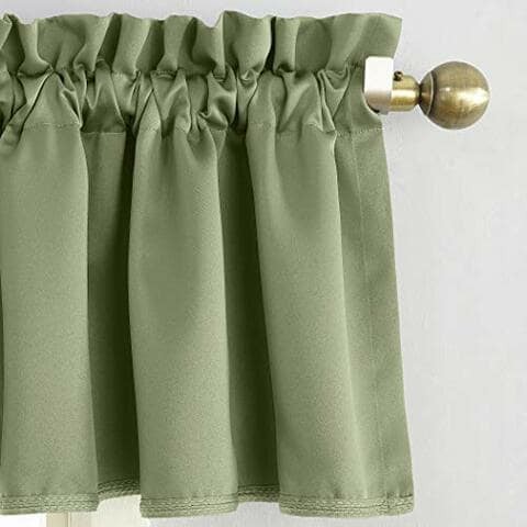 Sun Zero Barrow Energy Efficient Rod Pocket Curtain Valance, 54&quot; X 18&quot;, Sage Green