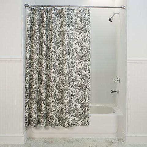 Ellis Curtain Victoria Park Toile Bathroom Shower Curtain, Black