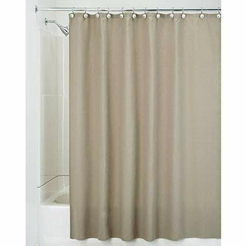 Mdesign Hotel Quality Polyester/Cotton Blend Fabric Shower Curtain With Waffle Weave And Rust-Resistant Metal Grommets For Bathroom Showers And Bathtubs - 72&quot; X 72&quot; - Dark Khaki