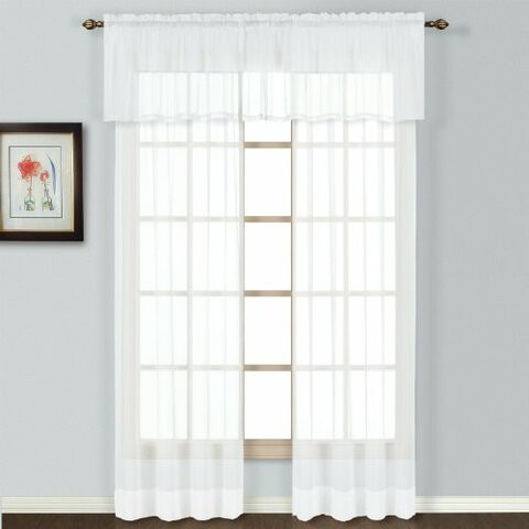 United Curtain Batiste Semi-Sheer Straight Valance, 54 By 18-Inch, White