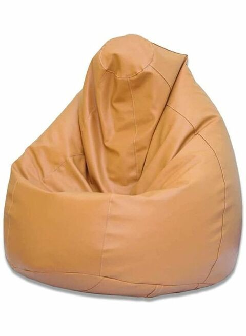 Luxe Decora PVC Leather Bean Bag Beige